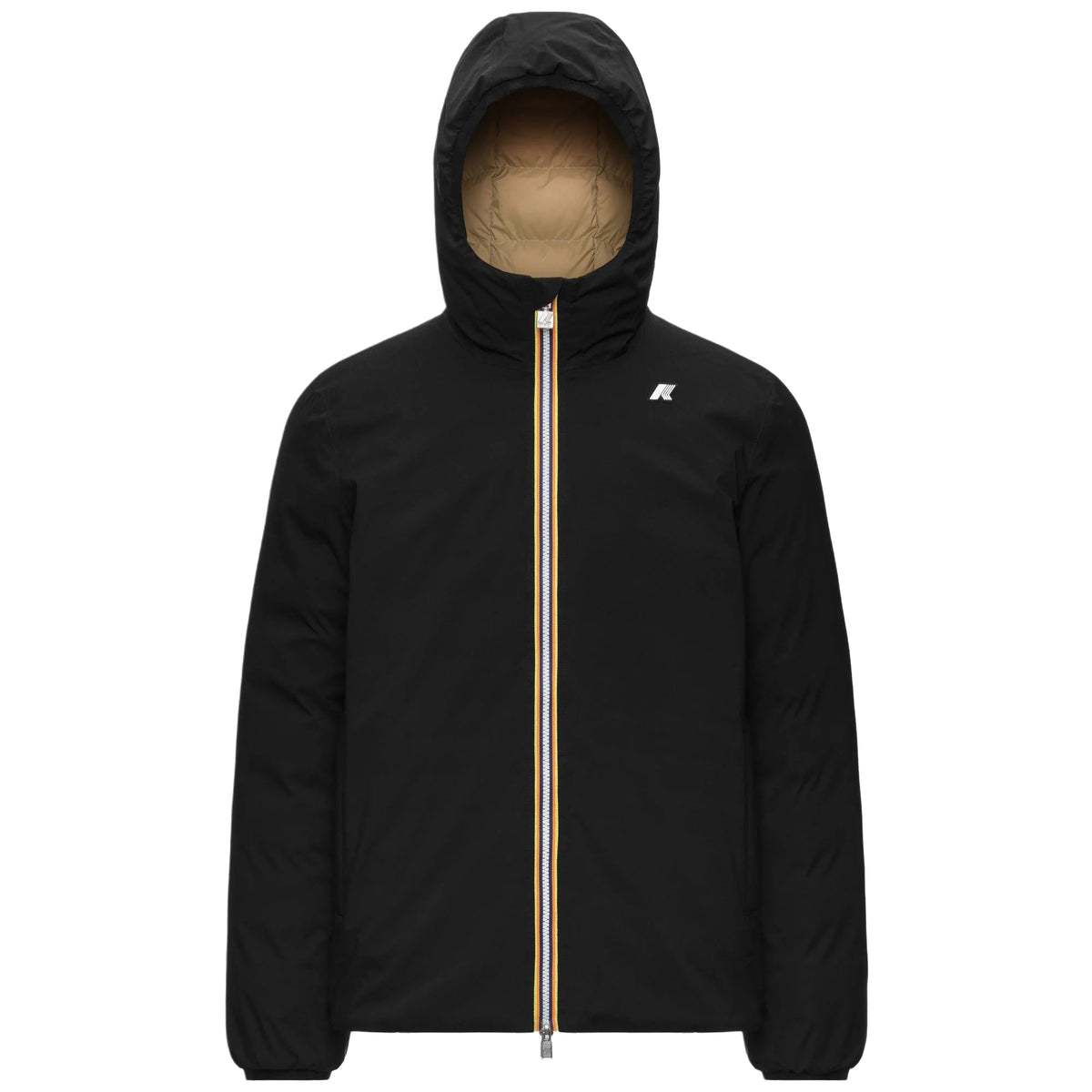 K-Way Giubbotto Uomo Jack ST Thermo Double Reversibile Nero Black Pure e Beige Khaki K8127WW-DBN