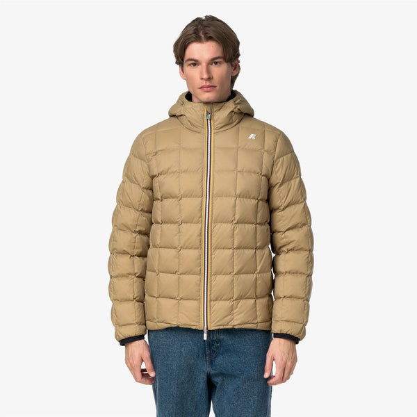 K-Way Giubbotto Uomo Jack ST Thermo Double Reversibile Nero Black Pure e Beige Khaki K8127WW-DBN