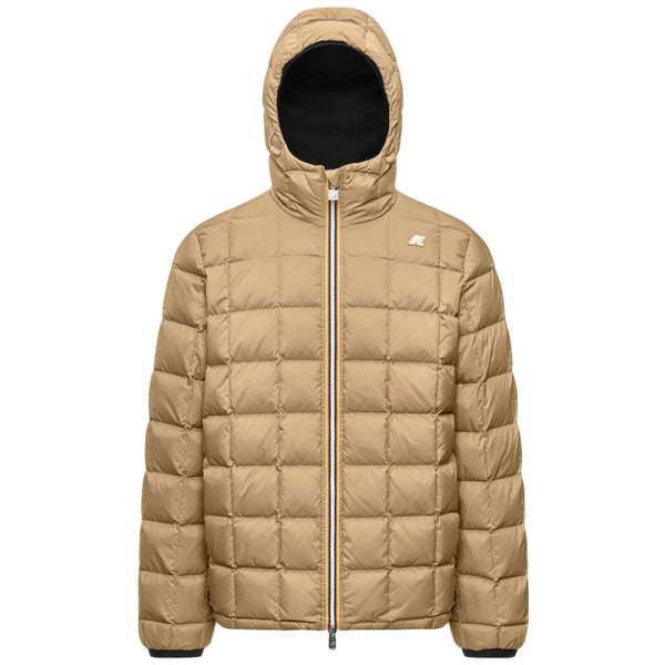 K-Way Giubbotto Uomo Jack ST Thermo Double Reversibile Nero Black Pure e Beige Khaki K8127WW-DBN