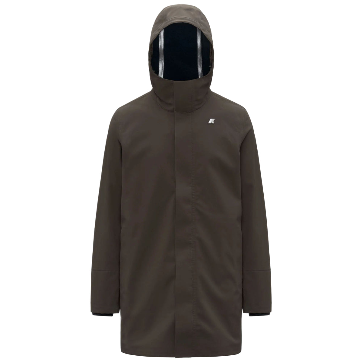 K-Way Giubbotto Uomo Marlyn Bonded Impermeabile Verde Oliva Scuro con Interno Blu Depth K7126UW-B3A