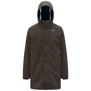 K-Way Giubbotto Uomo Marlyn Bonded Impermeabile Verde Oliva Scuro con Interno Blu Depth K7126UW-B3A
