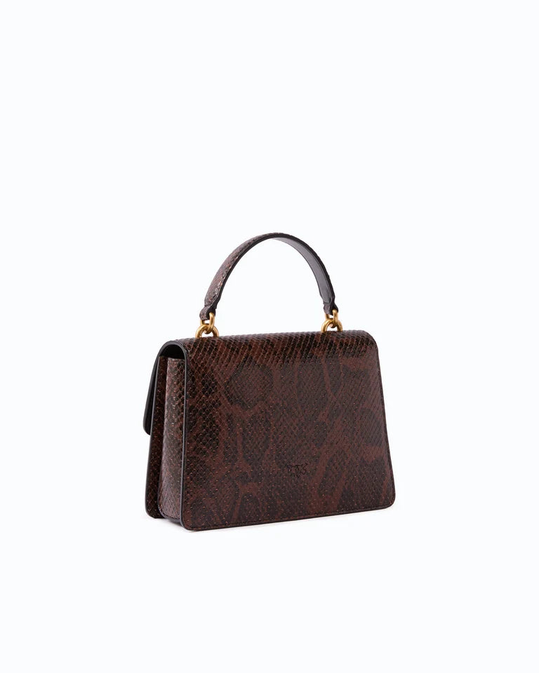 Pinko Love One Top Handle Mini Borsa Donna Roccia/Marrone Antique Gold 100071A3E5-M16Q