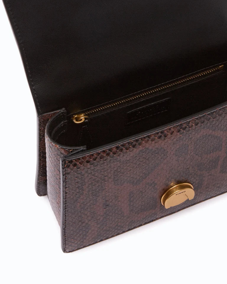 Pinko Love One Top Handle Mini Borsa Donna Roccia/Marrone Antique Gold 100071A3E5-M16Q