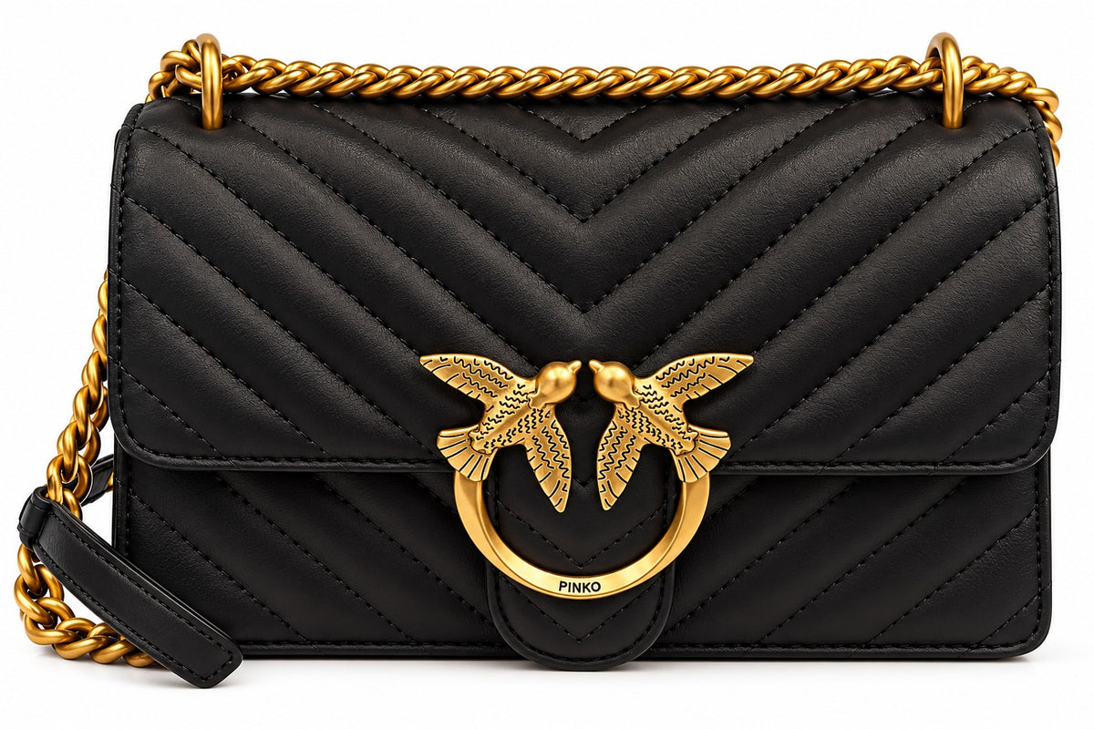Borsa Pinko Love One Mini DC Marrone Marasca Antique Gold 100074A0GK-M12Q