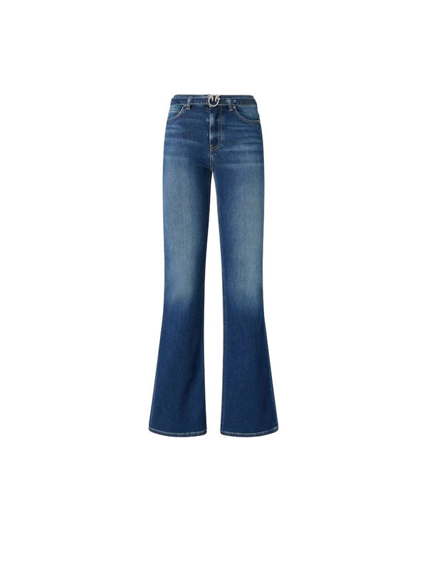 Pinko Jeans Donna Flora Flare Blu Scuro con Cintura 100166A3FR-PJC