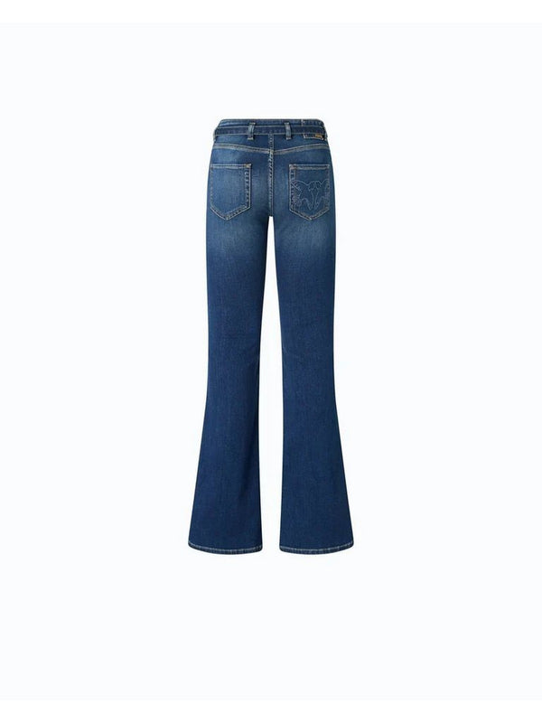 Pinko Jeans Donna Flora Flare Blu Scuro con Cintura 100166A3FR-PJC