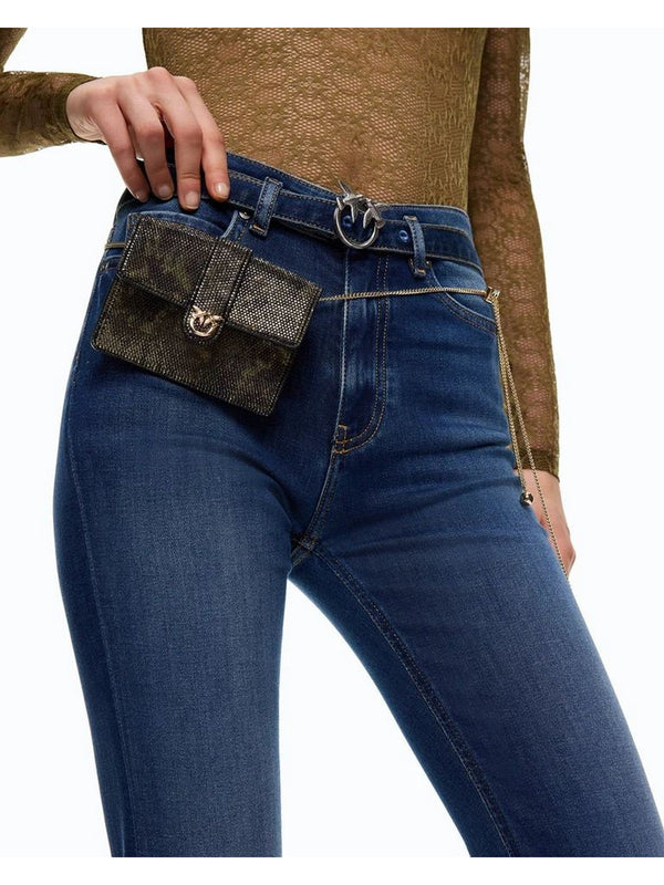 Pinko Jeans Donna Flora Flare Blu Scuro con Cintura 100166A3FR-PJC