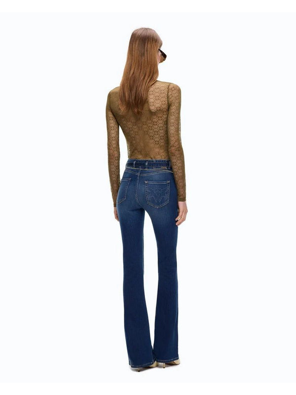 Pinko Jeans Donna Flora Flare Blu Scuro con Cintura 100166A3FR-PJC