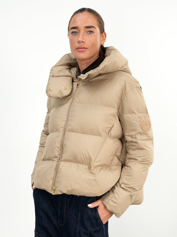 Pinko Piumino Donna Trapuntato con Cappuccio Beige 101597A39J-D37