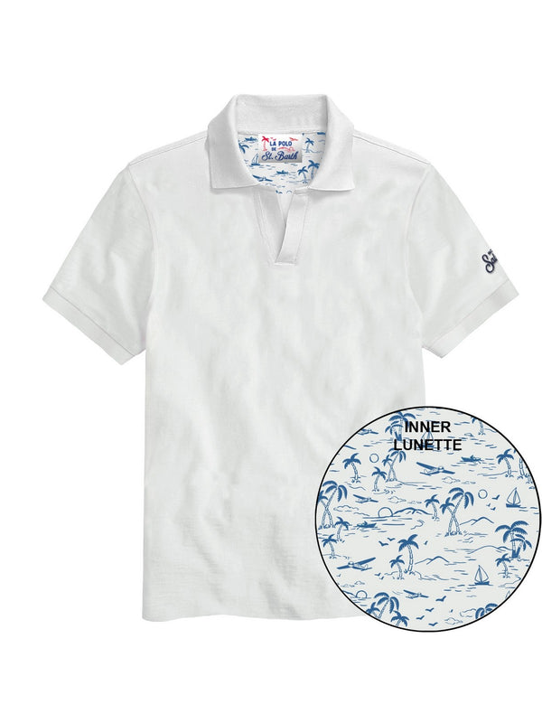 Mc2 Saint Barth Jersey Stretch Piquet Polo Charles Piquet 01N White - Chs0001
