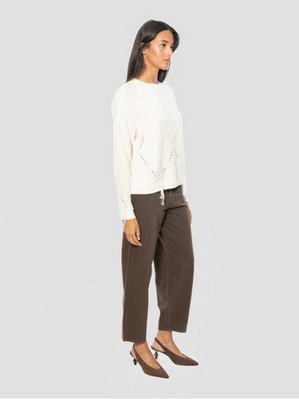 Pinko Jeans Donna Estelle Egg Barrel Marrone Testa Moro 103857A3KU-L72