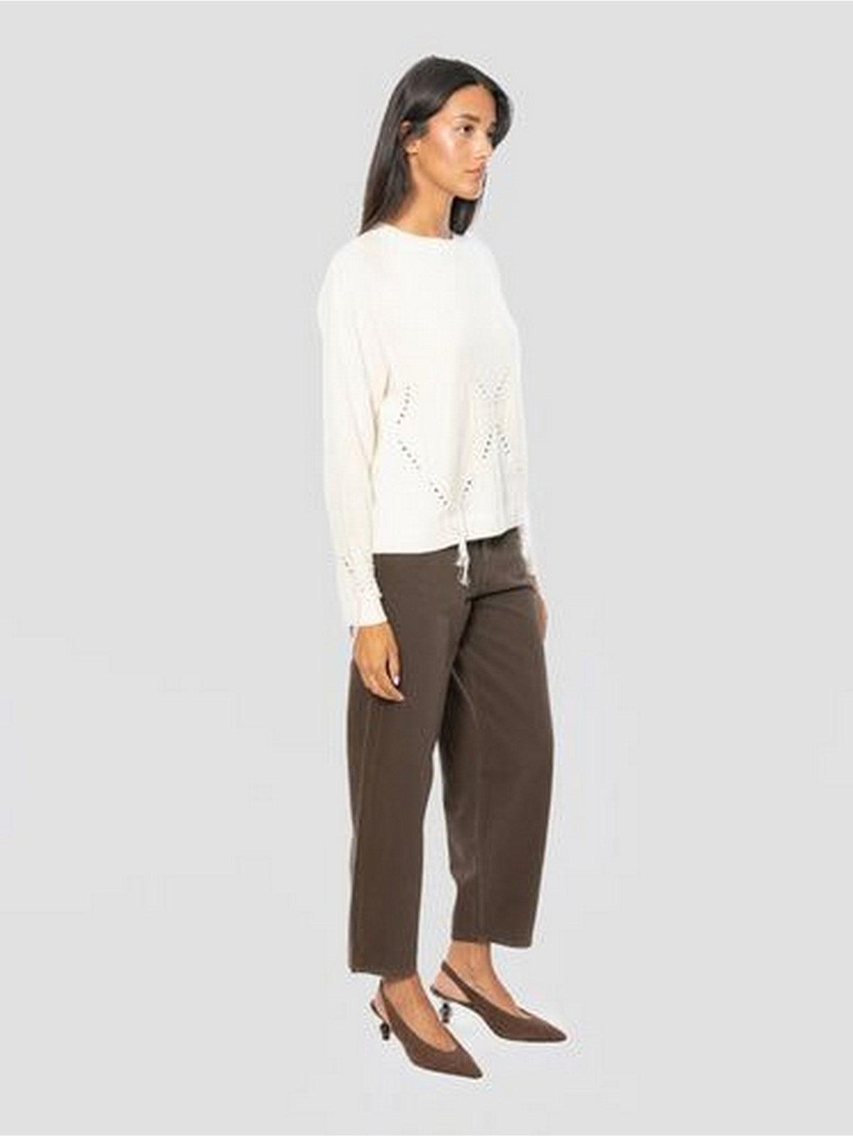 Pinko Jeans Donna Estelle Egg Barrel Marrone Testa Moro 103857A3KU-L72