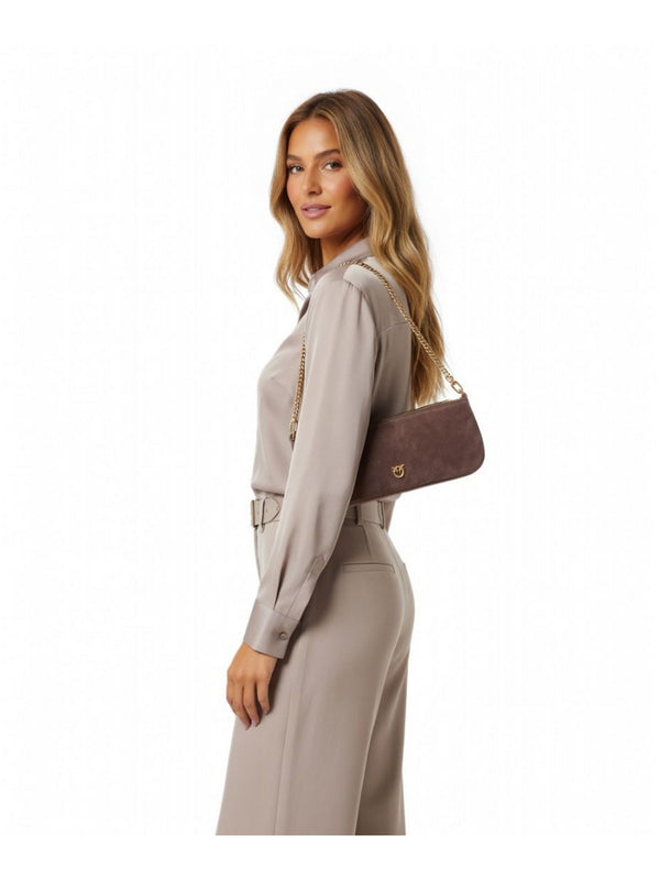 Pinko Borsa Donna Flat Horizontal Mini Pitonata Marrone 104277A3E5-M16Q