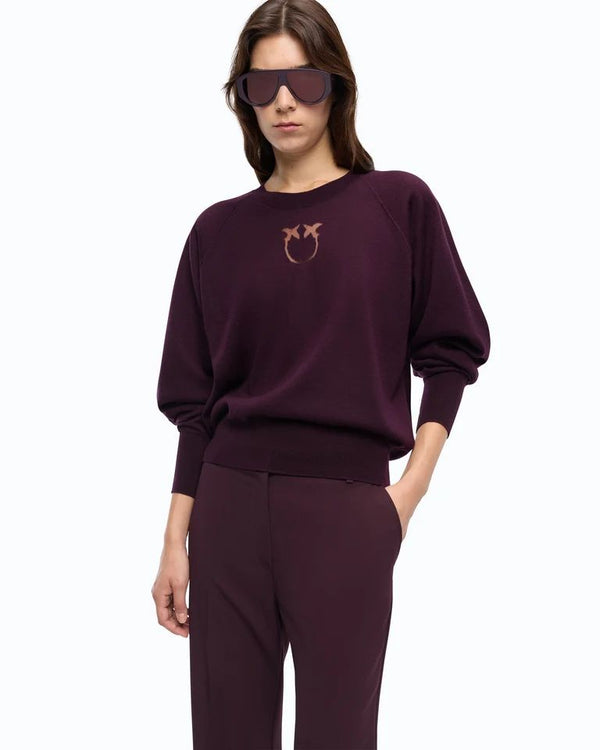 Pinko Maglia Donna Lanzarote Love Birds Viola Prugna 105417A18M-W63