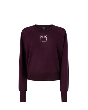 Pinko Maglia Donna Lanzarote Love Birds Viola Prugna 105417A18M-W63