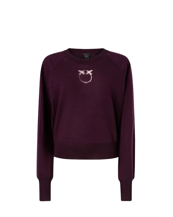 Pinko Maglia Donna Lanzarote Love Birds Viola Prugna 105417A18M-W63