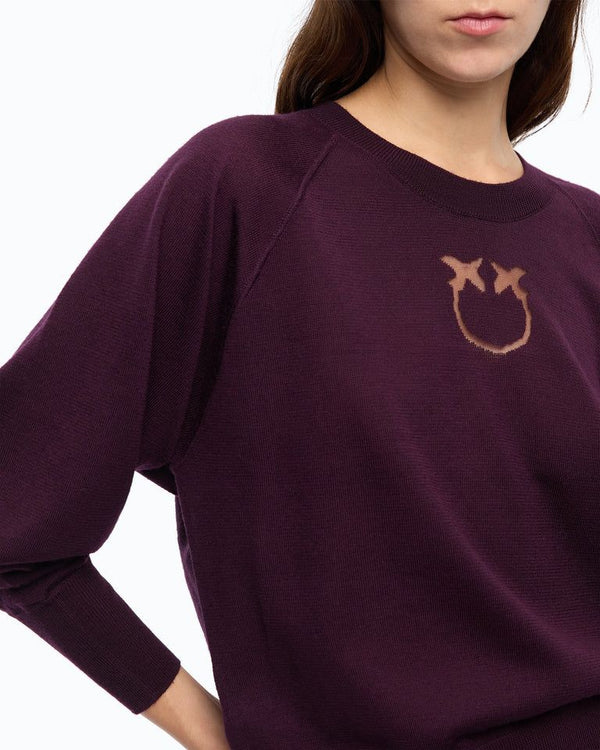Pinko Maglia Donna Lanzarote Love Birds Viola Prugna 105417A18M-W63