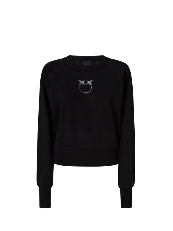 Pinko Maglia Donna Lanzarote Love Birds Nero Limousine 105417A18M-Z99