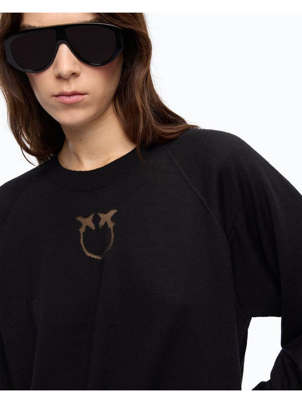 Pinko Maglia Donna Lanzarote Love Birds Nero Limousine 105417A18M-Z99