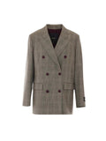 Pinko Giacca Donna New Guinea Principe di Galles Beige Bordeaux Nero 105617A3FF-CYZ