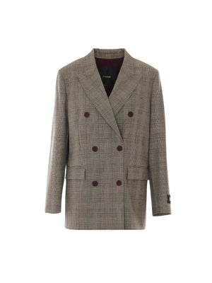 Pinko Giacca Donna New Guinea Principe di Galles Beige Bordeaux Nero 105617A3FF-CYZ