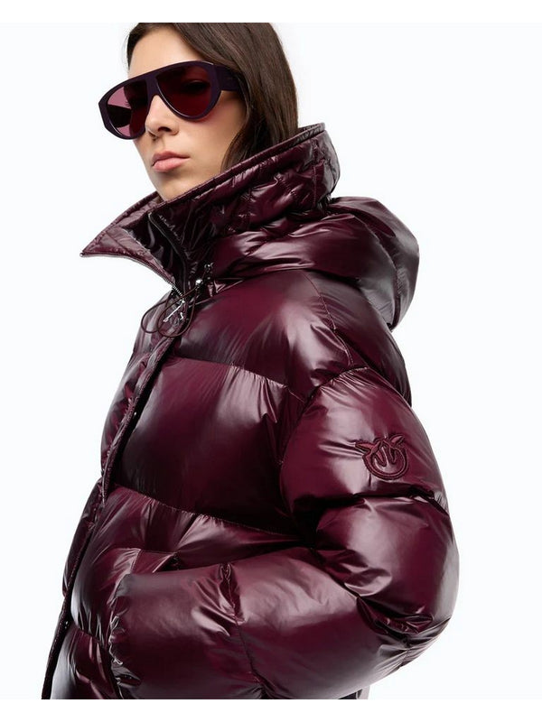 Pinko Piumino Donna Impasto con Cappuccio Bordeaux 105656A3FI-RR7
