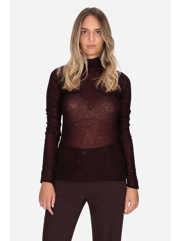 Pinko MOSS Maglia Donna Viola Prugna Perfetto  105821A2PM-W63