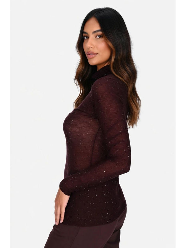 Pinko MOSS Maglia Donna Viola Prugna Perfetto  105821A2PM-W63