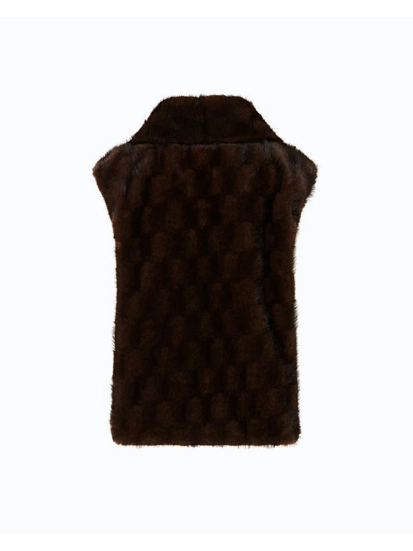 Pinko Glossinia Gilet Donna in Ecopelliccia Effetto Visone Marrone Chicco di Caffè 106939A3C5-M11