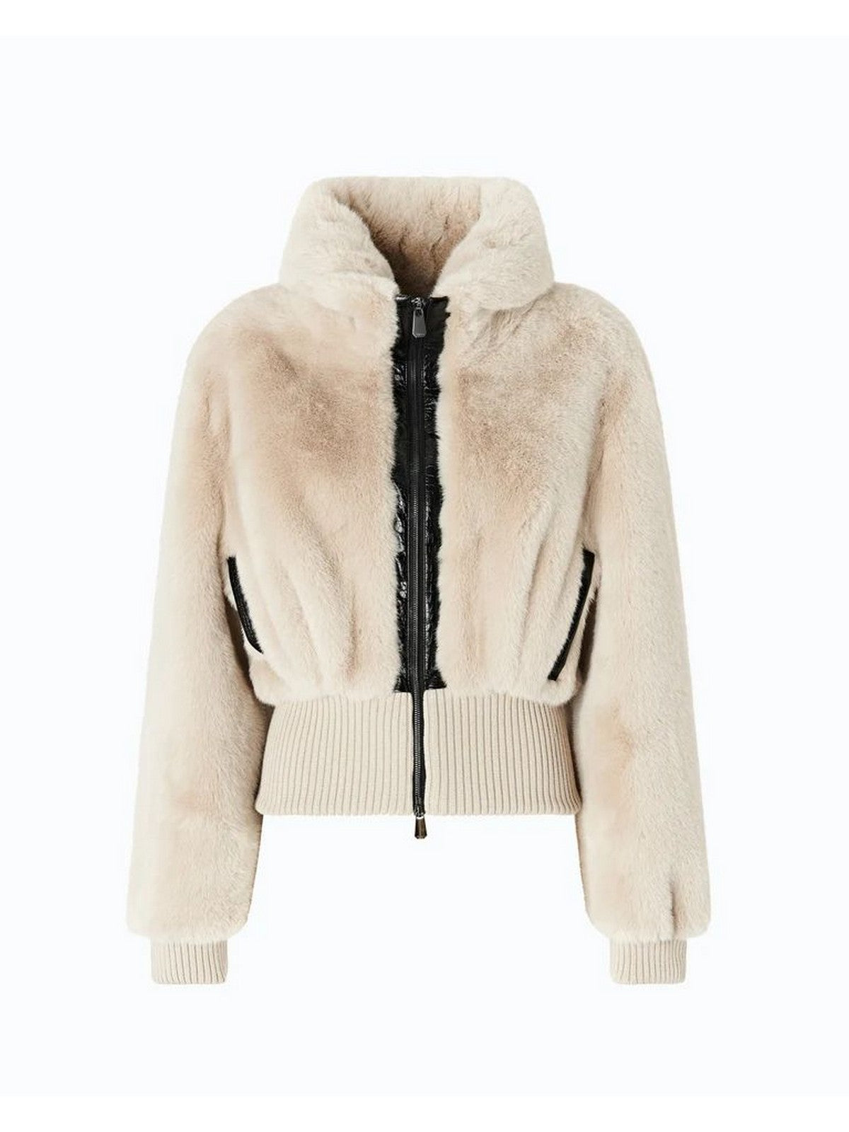 Pinko Bagels Bomber Donna in Ecopelliccia Effetto Visone Beige Giorno Piovoso 107040A3E7-C32