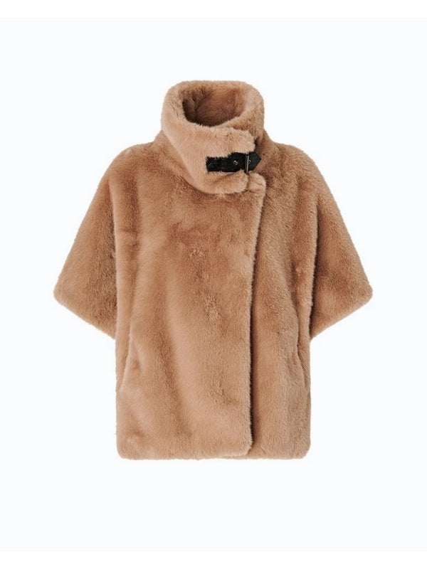 Pinko Cappa Donna New Comodino Aspen Effetto Pelliccia Beige Taupe Caldo 107043A3E7-C73