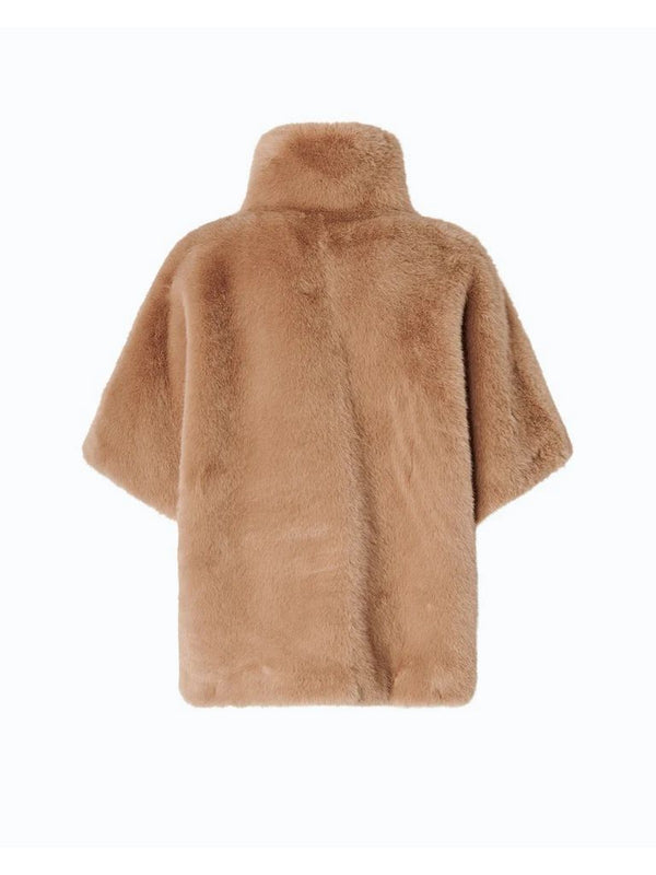 Pinko Cappa Donna New Comodino Aspen Effetto Pelliccia Beige Taupe Caldo 107043A3E7-C73