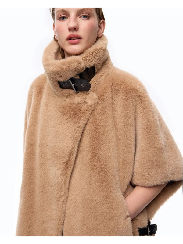 Pinko Cappa Donna New Comodino Aspen Effetto Pelliccia Beige Taupe Caldo 107043A3E7-C73