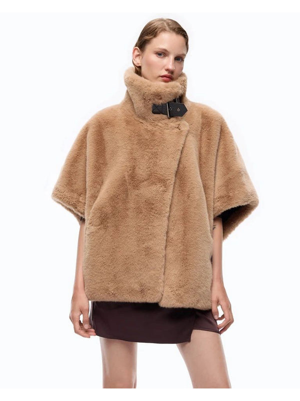 Pinko Cappa Donna New Comodino Aspen Effetto Pelliccia Beige Taupe Caldo 107043A3E7-C73