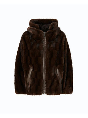 Pinko Cappa Donna Cadetia Aspen Effetto Pelliccia Marrone Chicco di Caffè 107054A3C5-M11
