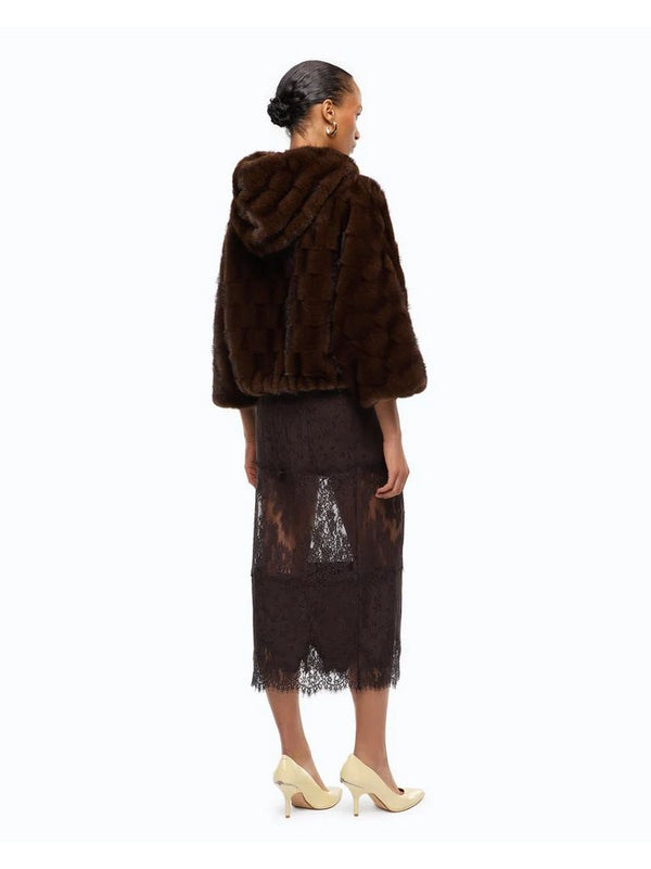 Pinko Cappa Donna Cadetia Aspen Effetto Pelliccia Marrone Chicco di Caffè 107054A3C5-M11