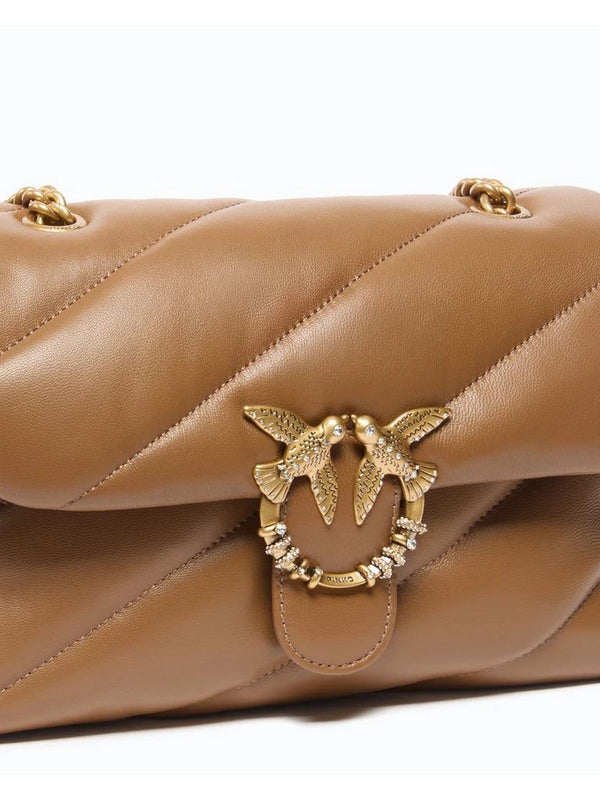 Pinko Borsa Donna Love Puff Classic New Buckle Cognac Antique Gold 107057A0F2-M37Q