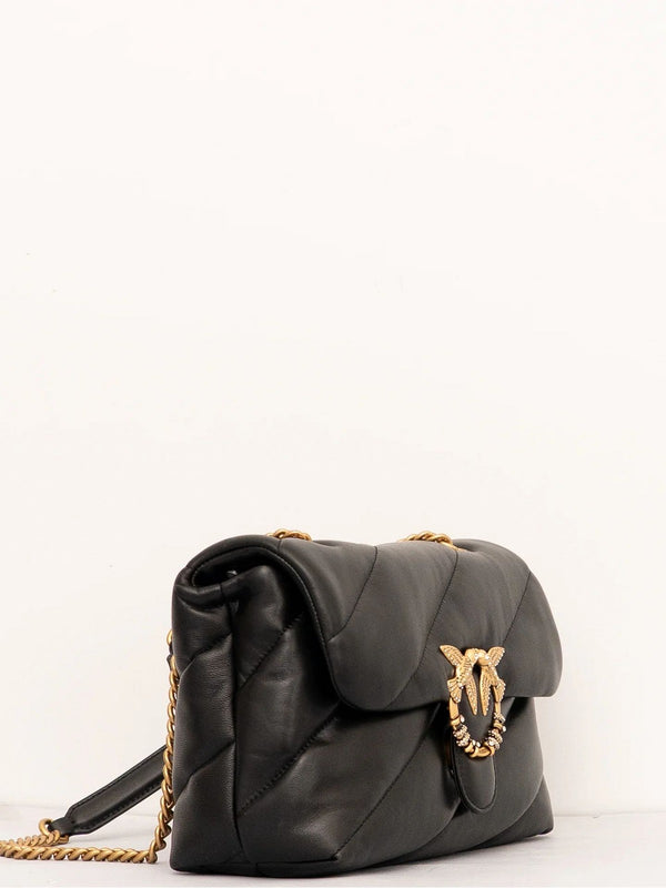Pinko Borsa Donna Love Puff Classic New Buckle Nero Antique Gold 107057A0F2-Z99Q