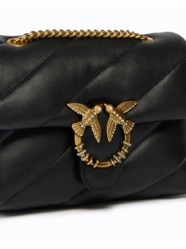 Pinko Borsa Donna Love Puff Mini New Buckle Nero Antique Gold 107058A0F2-Z99Q
