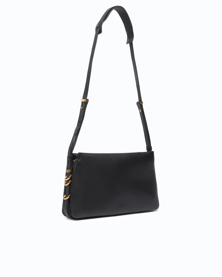 Pinko Triplet Mini Studs Borsa Donna in Pelle Nera Antique Gold 107063A0QO-Z99Q