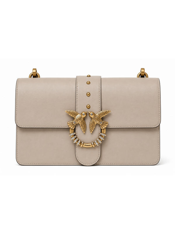 Pinko Borsa Love One Classic New Buckle Donna Marrone Marasca Antique Gold 107070A0F1-M12Q