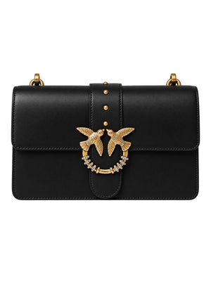 Pinko Borsa Love One Classic New Buckle Donna Nera Antique Gold 107070A0F1-Z99Q