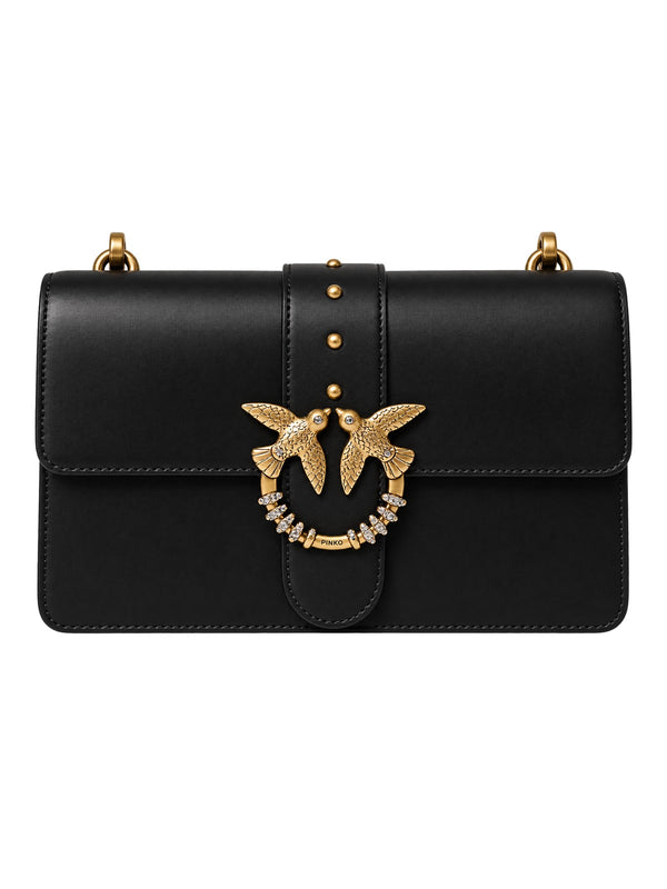 Pinko Borsa Love One Classic New Buckle Donna Nera Antique Gold 107070A0F1-Z99Q