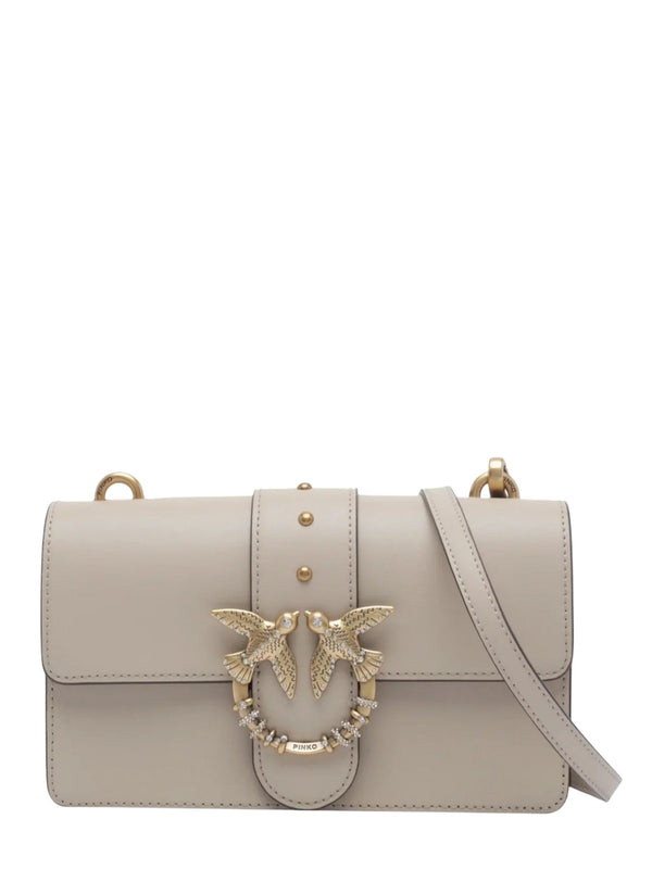 Pinko Borsa Love One Mini New Buckle Donna Beige Grigio Fumo Antique Gold 107071A0F1-C50Q