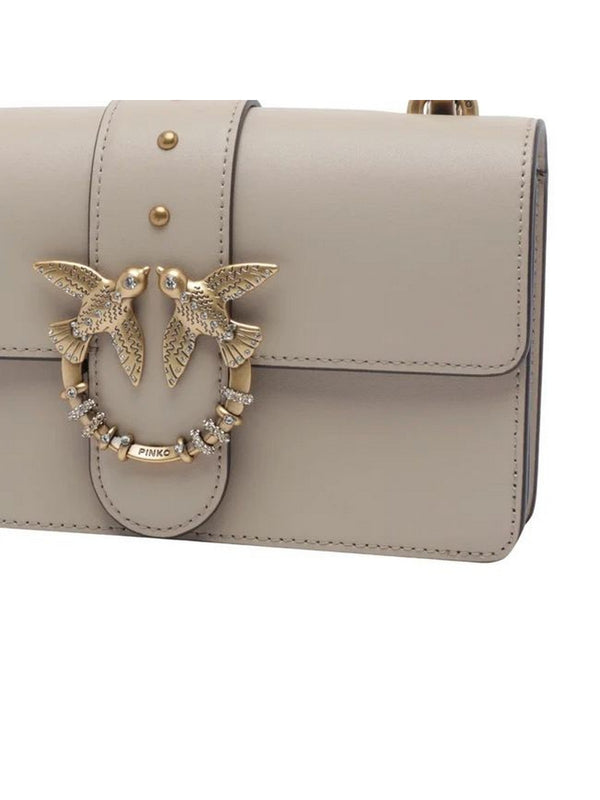 Pinko Borsa Love One Mini New Buckle Donna Beige Grigio Fumo Antique Gold 107071A0F1-C50Q