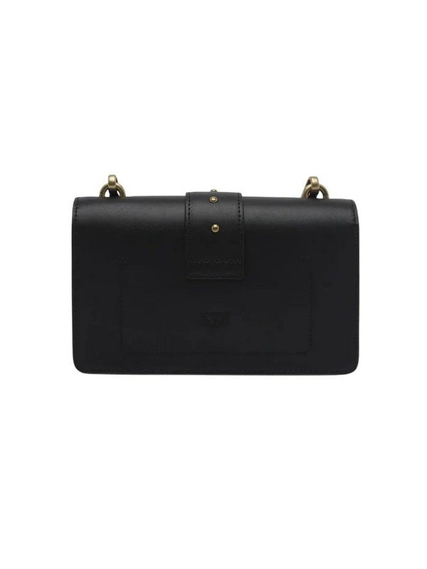 Pinko Borsa Love One Mini New Buckle Donna Nera Antique Gold 107071A0F1-Z99Q