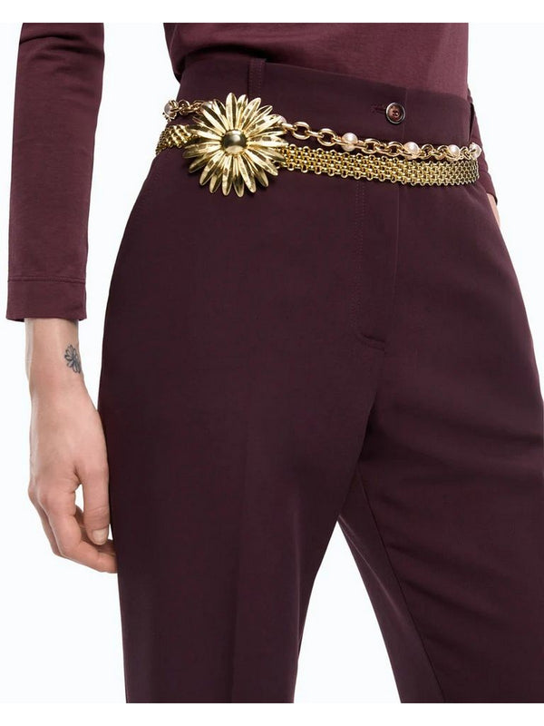 Pinko Pantalone Petalo Fluido Donna Bordeaux Scuro 107214A18E-RR7
