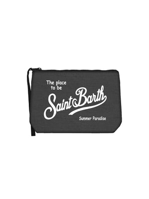 Mc2 Saint Barth Pochette Aline Linen Linen 00 Black - Ali0004