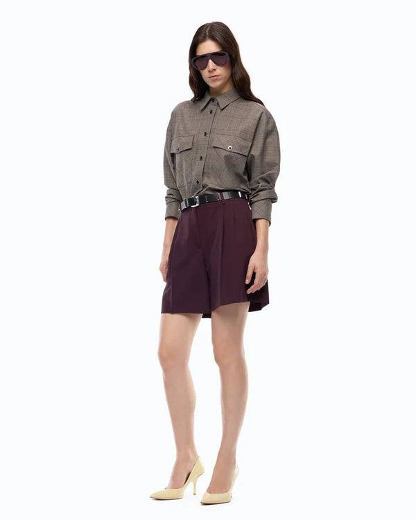 Pinko Shetana Shorts Donna Sartoriali Fluidi Bordeaux Scuro 107289A18E-RR7
