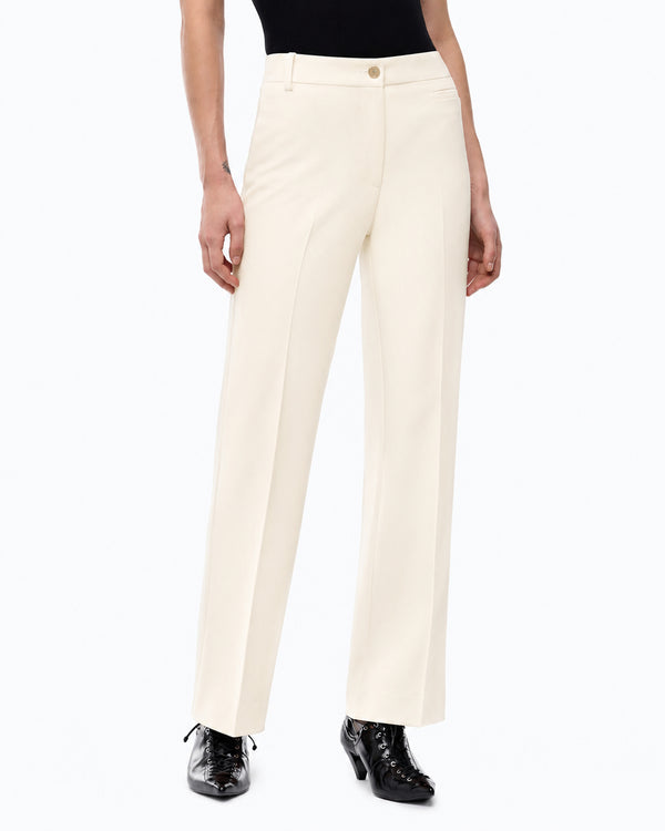 Pinko Protea Pantalone Donna in Crêpe Bianco Gelato Vaniglia 107415A3DA-Z00